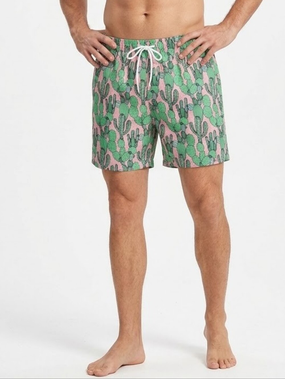 Boardies Green And Pink Cactus Print Swim Trunks Size Med NWOT